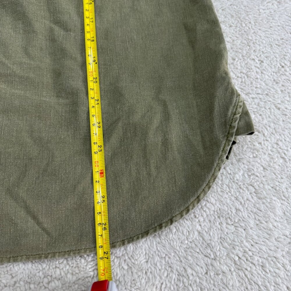Free People Women's Olive Green Linen Blend Sleeveless Button Shirt Top, Size S - Picture 7 of 8